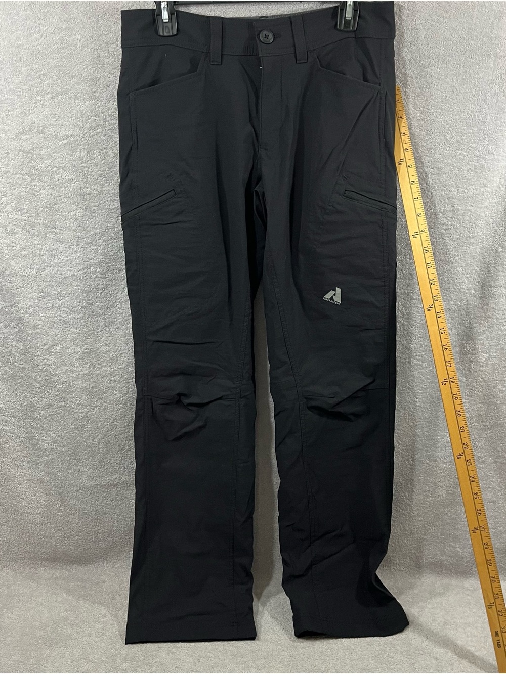 Eddie Bauer Men Pants 30X32 Black Nylon Cargo Tech First Ascent Fleece Line